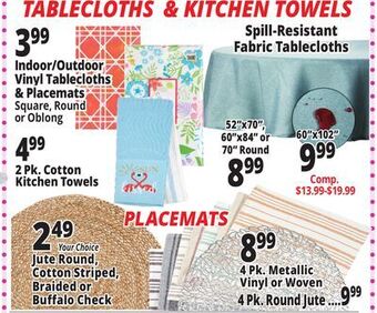 Ocean State Job Lot Tablecloths offer