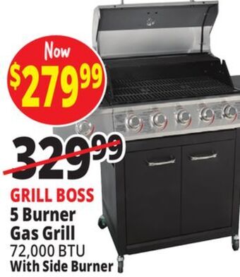 Ocean State Job Lot Grill boss 5-burner gas grill with side burner offer