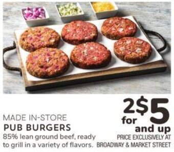 Albertsons Pub Burgers offer