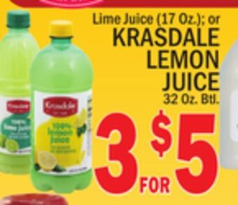 C Town Krasdale lemon juice 32 oz. btl offer