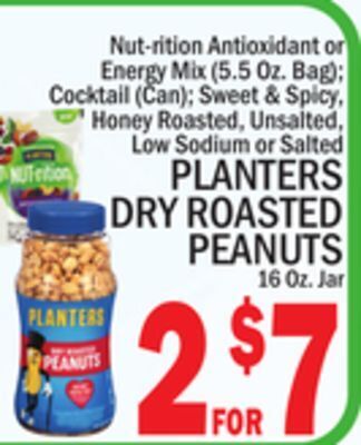 C Town Planters dry roasted peanuts 16 oz. jar offer