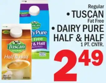 C Town Tuscan fat free dairy pure half & half offer