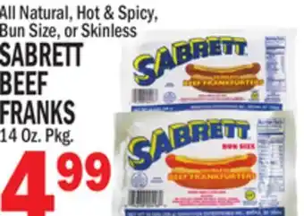 C Town Sabrett beef beef franks offer