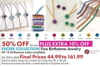 Boscov's Entire collection fine birthstone jewelry offer