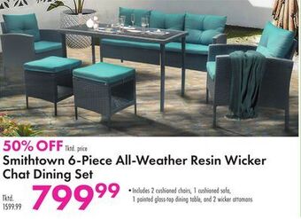 Boscov's Smithtown 6-piece all-weather resin wicker chat dining set offer