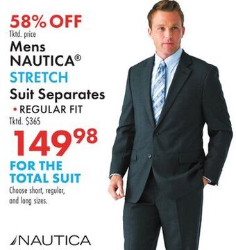 Boscov's Mens nautica® stretch suit separates offer