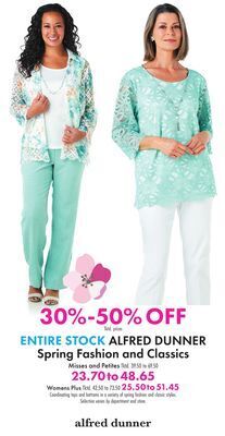 Boscov's Entire stock alfred dunner spring fashion and classics offer