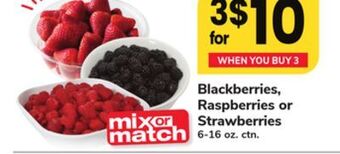 ACME Blackberries, raspberries or strawberries offer