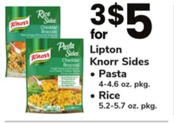ACME Lipton knorr sides pasta 4-4.6 oz. pkg. rice 5.2-5.7 oz. pkg. offer