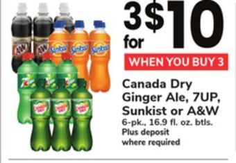 ACME Canada dry ginger ale, 7up, sunkist or a & w offer