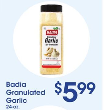 Price Rite Badia granulated garlic offer
