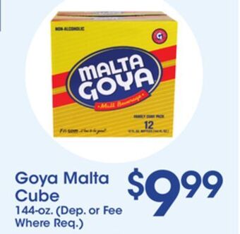 Price Rite Goya malta cube offer
