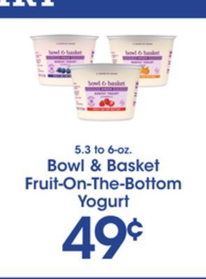 Price Rite Bowl & basket fruit-on-the-bottom yogurt offer