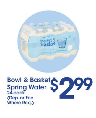Price Rite Bowl & basket spring water offer