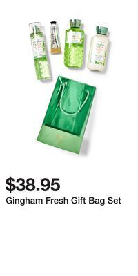 Bath & Body Works Gingham fresh gift bag set offer