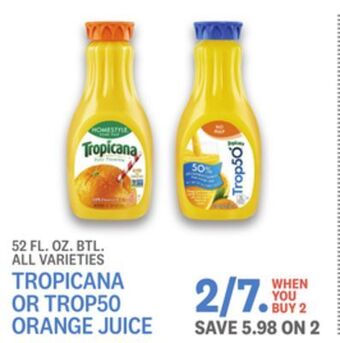 Kings Food Markets Tropicana or trop50 orange juice offer