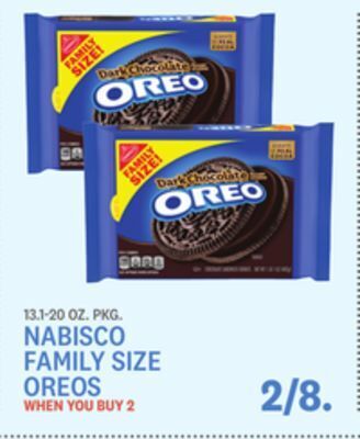 Kings Food Markets Nabisco family size oreos offer