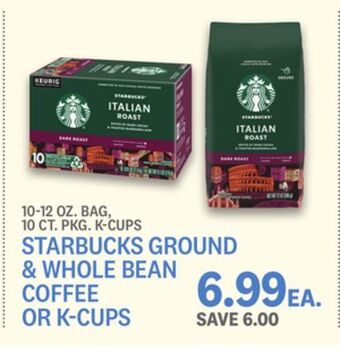 Kings Food Markets Starbucks ground & whole bean coffee or k-cups offer