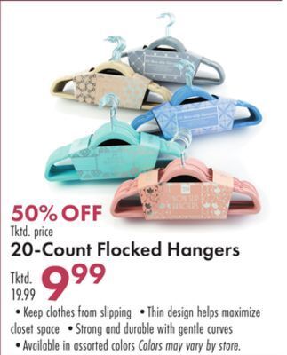 Boscov's 20-count flocked hangers offer