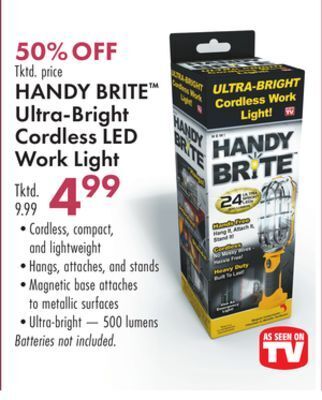 Boscov's Handy brite™ ultra-bright cordless led work light offer