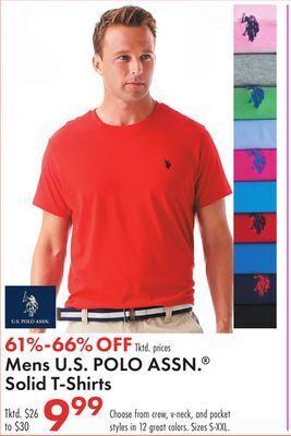Boscov's Mens u.s polo assn. ® solid t-shirts offer
