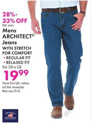 Boscov's Mens architect® jeans with stretch comfort offer