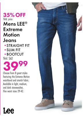 Boscov's Mens lee® extreme motion jeans offer