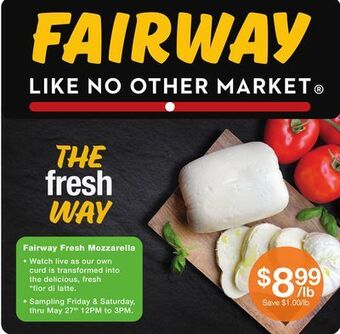 Fairway Store Market Fairway fresh mozzarella offer