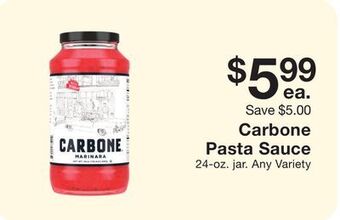 Fairway Store Market Carbone pasta sauce offer