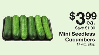 Fairway Store Market Mini seedless cucumbers offer