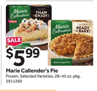 Stop&Shop Marie callender's pie offer