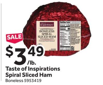 Stop&Shop Taste of inspirations spiral sliced ham offer