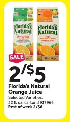 Stop&Shop Florida's natural orange juice offer