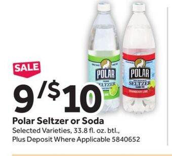 Stop&Shop Polar seltzer or soda offer