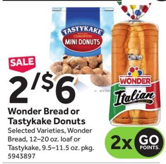 Stop&Shop Wonder bread or tastykake donuts offer