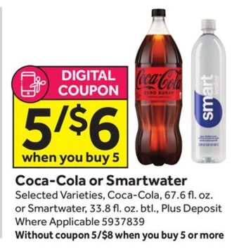 Stop&Shop Coca-cola or smartwater offer