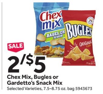 Stop&Shop Chex mix, bugles or gardetto's snack mix offer