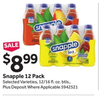 Stop&Shop Snapple 12 pack offer