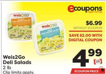 Weis Markets Weis2go deli salads offer