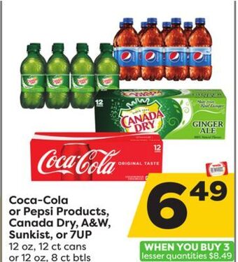 Weis Markets Coca-cola or pepsi products, canada dry, a & w, sunkist, or 7up offer