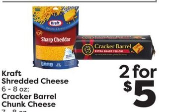 Weis Markets Kraft shredded cheese 6-8 oz cracker barrel chunk cheese 7-8 oz offer