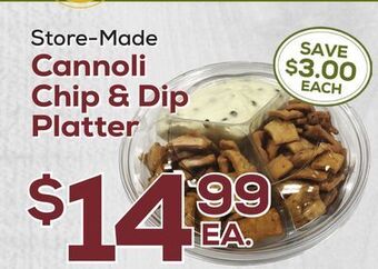 DeCicco & Sons Cannoli chip & dip platter offer