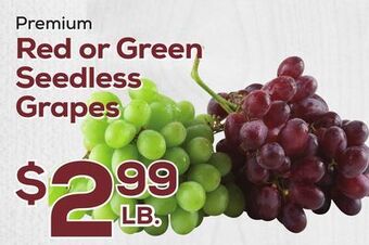 DeCicco & Sons Premium red or green seedless grapes offer