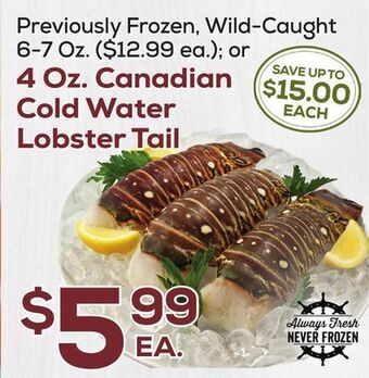DeCicco & Sons Canadian cold water lobster tail offer