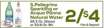 DeCicco & Sons S. pellegrino sparkling or acqua panna natural water offer