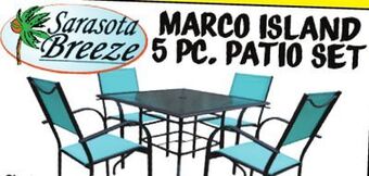 Ollie's Sarasota breeze marco island 5 pc. patio set offer