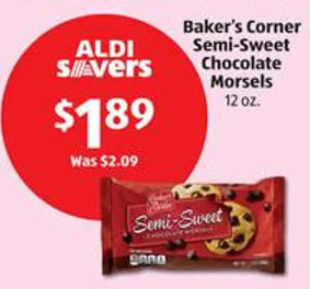 Aldi Baker's Corner Semi-Sweet Chocolate Morsels 12 oz offer