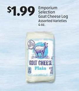 Aldi Emporium Selection Goat Cheese Log 4 oz offer