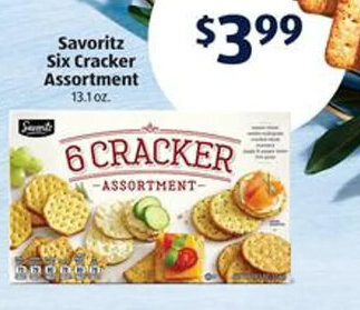 Aldi Savoritz Six Cracker Assortment 13.1 oz offer
