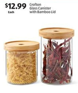 Aldi Crofton Glass Canister with Bamboo Lid offer
